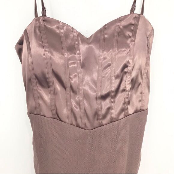 Windsor Taupe Ruched Corset BodyCon Mini Dress NEW - Picture 7 of 16